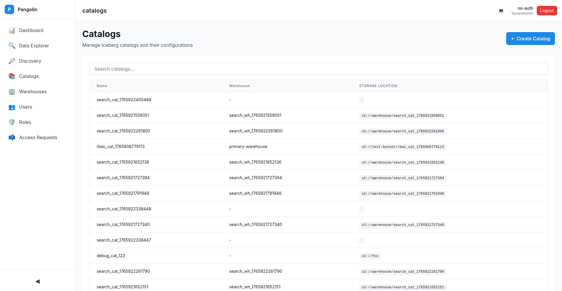 Pangolin Warehouse Settings